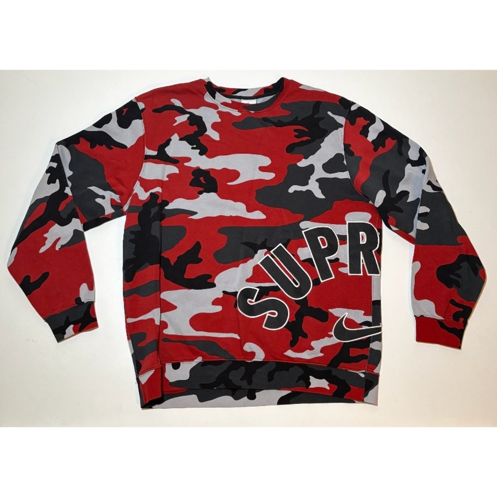Nike SUPREME Men's Spell Out Camo Sweatshirt | Medium